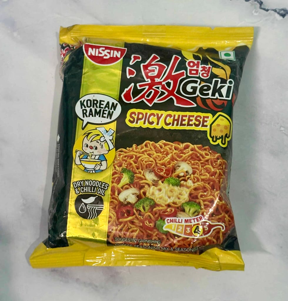 Nissin Geki Spicy Cheese Korean Ramen Noodles Packaging