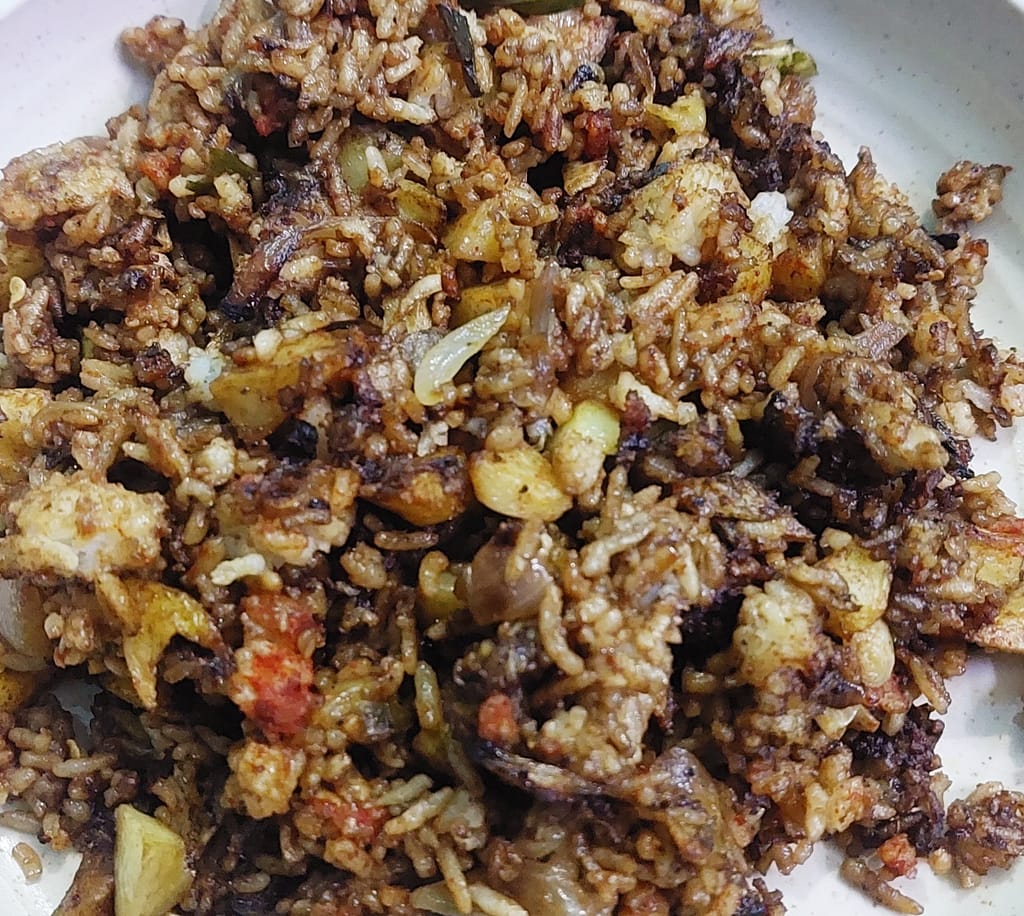 Perfectly crispy Air Fryer Fried Rice with vegetables, a healthy and easy recipe