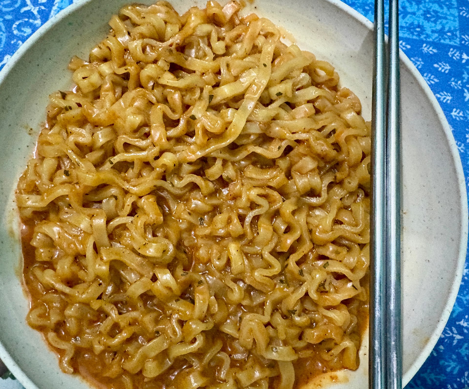 Carbonara ramen noodles