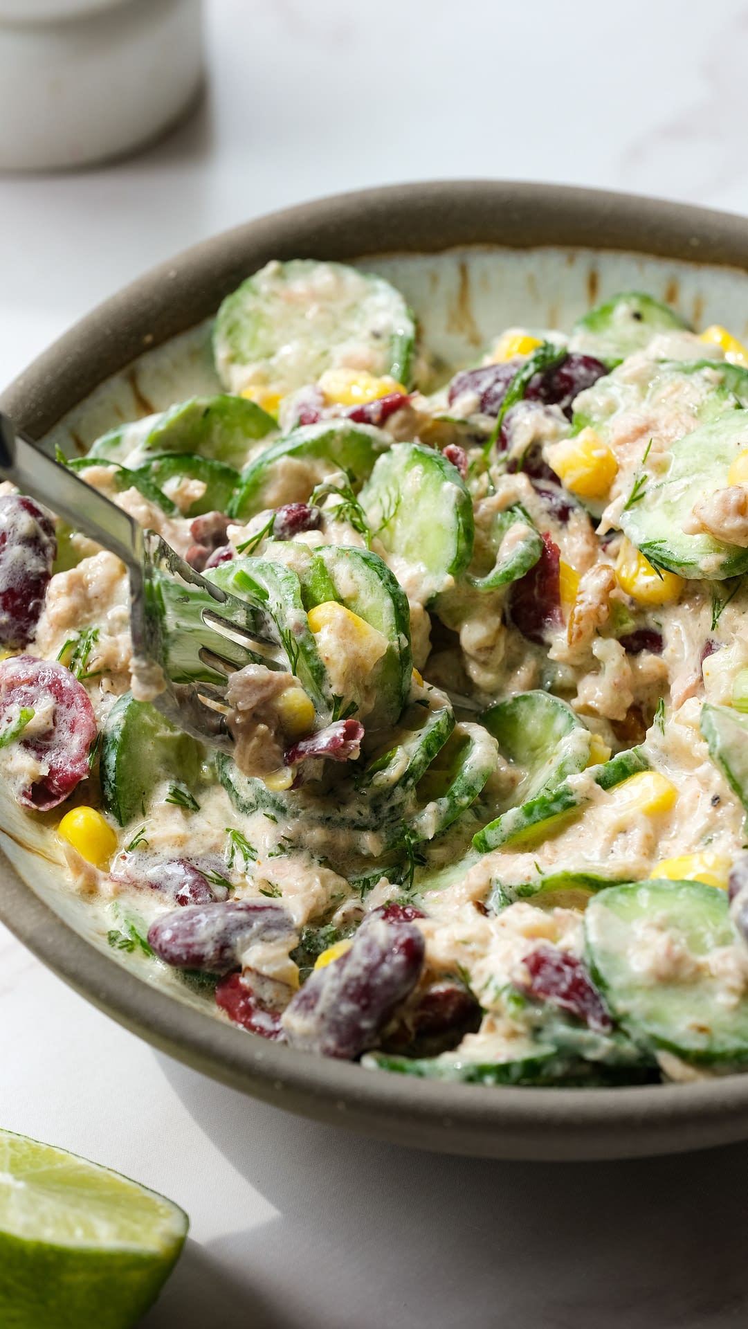 Easy creamy cucumber salad